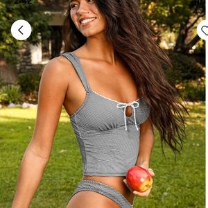 Cupshe Black and White Checkered Bikini